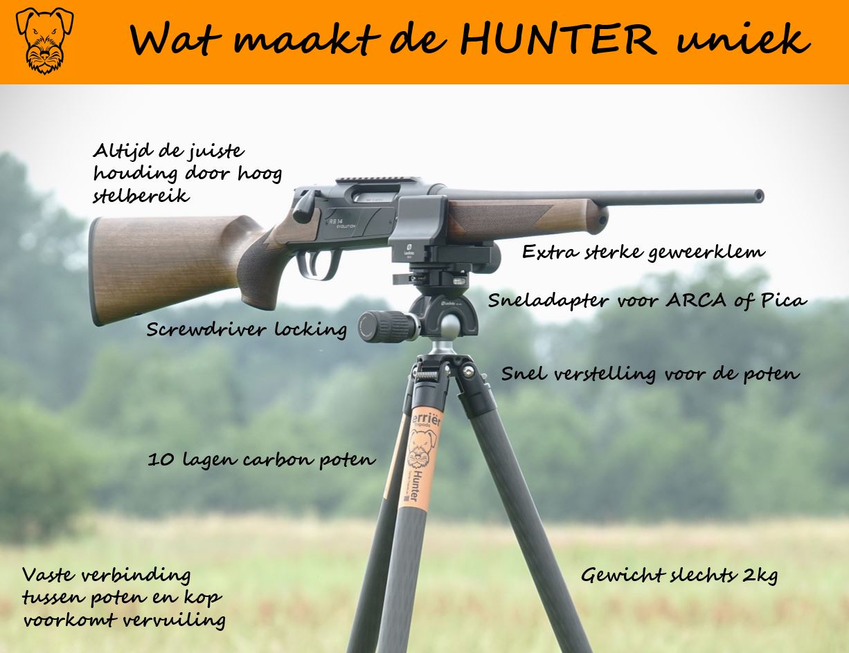 Terrier-Tripods HUNTER incl. geweerklem - Afbeelding 2